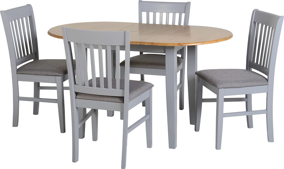Seconique Oxford Extending Dining Set with 4 Mink Micro Suede Chairs