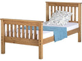 Solid Pine Wooden Bed Frame - Single, Double, Kingsize - Seconique Monaco#Distressed Corona Pine~3FT Single