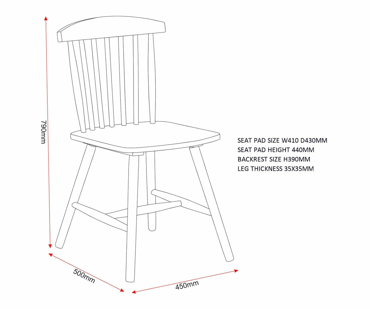 Furniture 321 Emery Chair Indoor Set Of 2 Rubberwood Chairs
