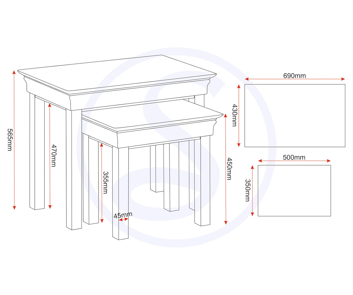 Seconique Bordeaux Nest Of 2 Tables