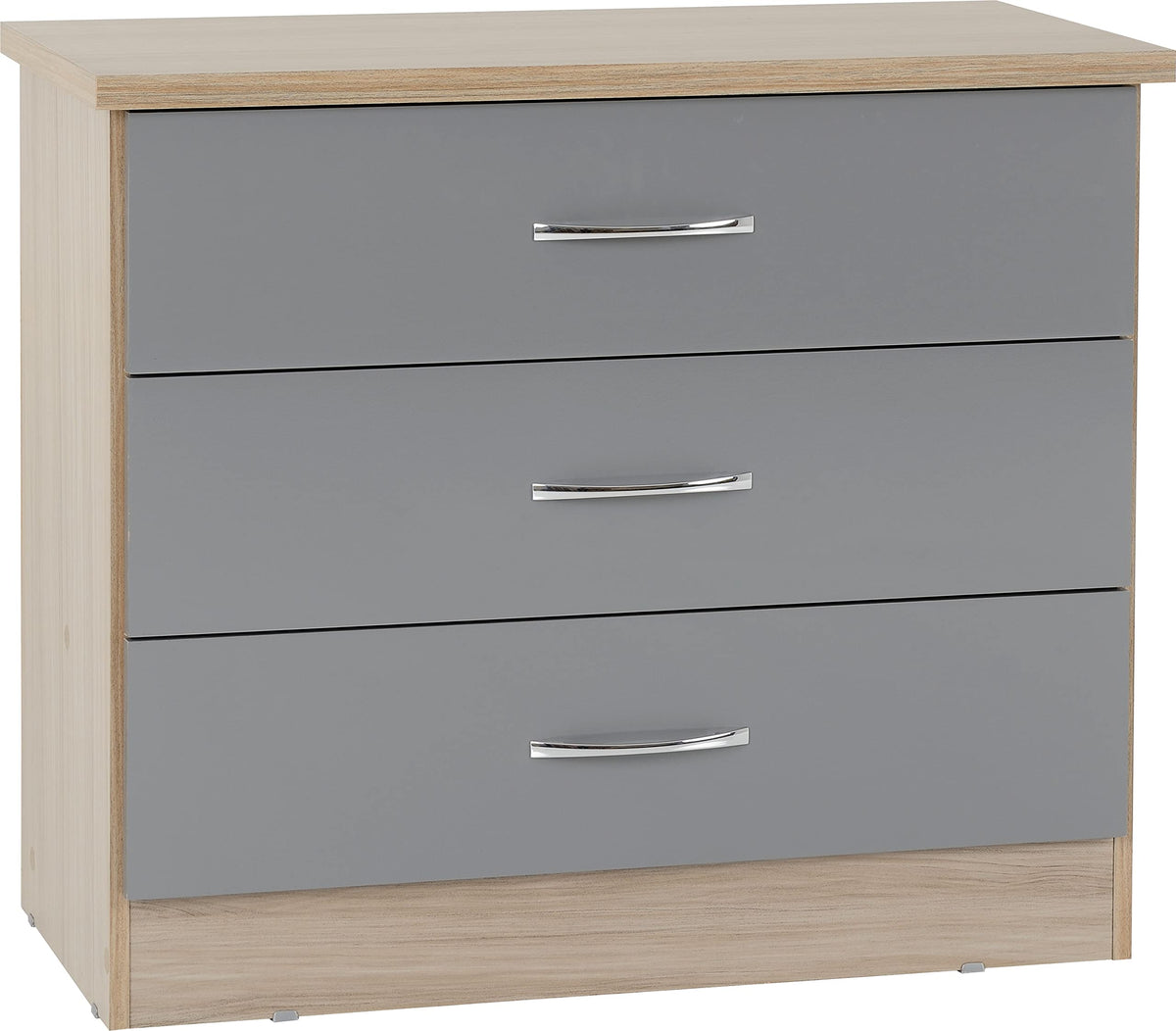 Kelsey Stores Nevada Chest Of Drawers 3 Drawer Storage Cabinet Chest With Metal Handles