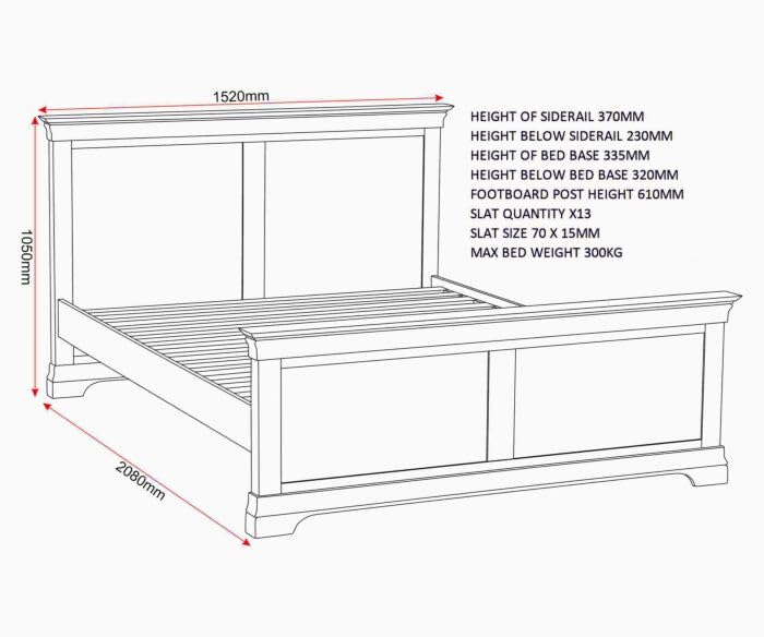 Furniture 321 Bordeaux 4'6" Double Bed Frame Pebble Grey Matt Finish Wooden Panelled Headboard & Footboard Strong Slatted Base Centre Support UK Double Bed 135x190cm