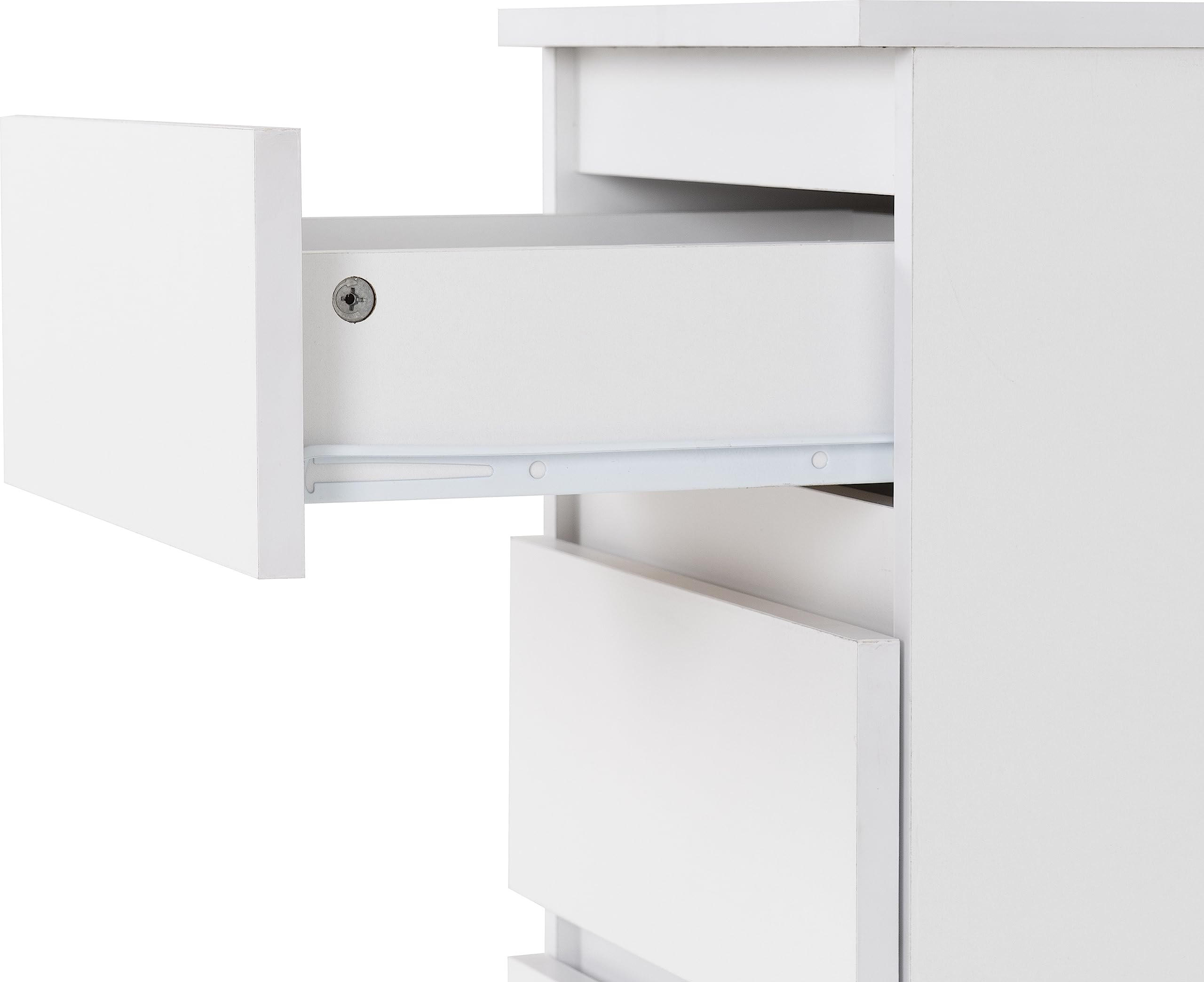 Seconique Malvern 3 Drawer Bedside in White