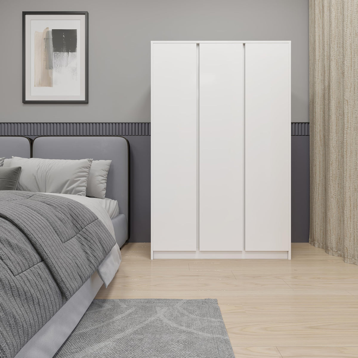 Seconique Malvern 3 Door Wardrobe in White
