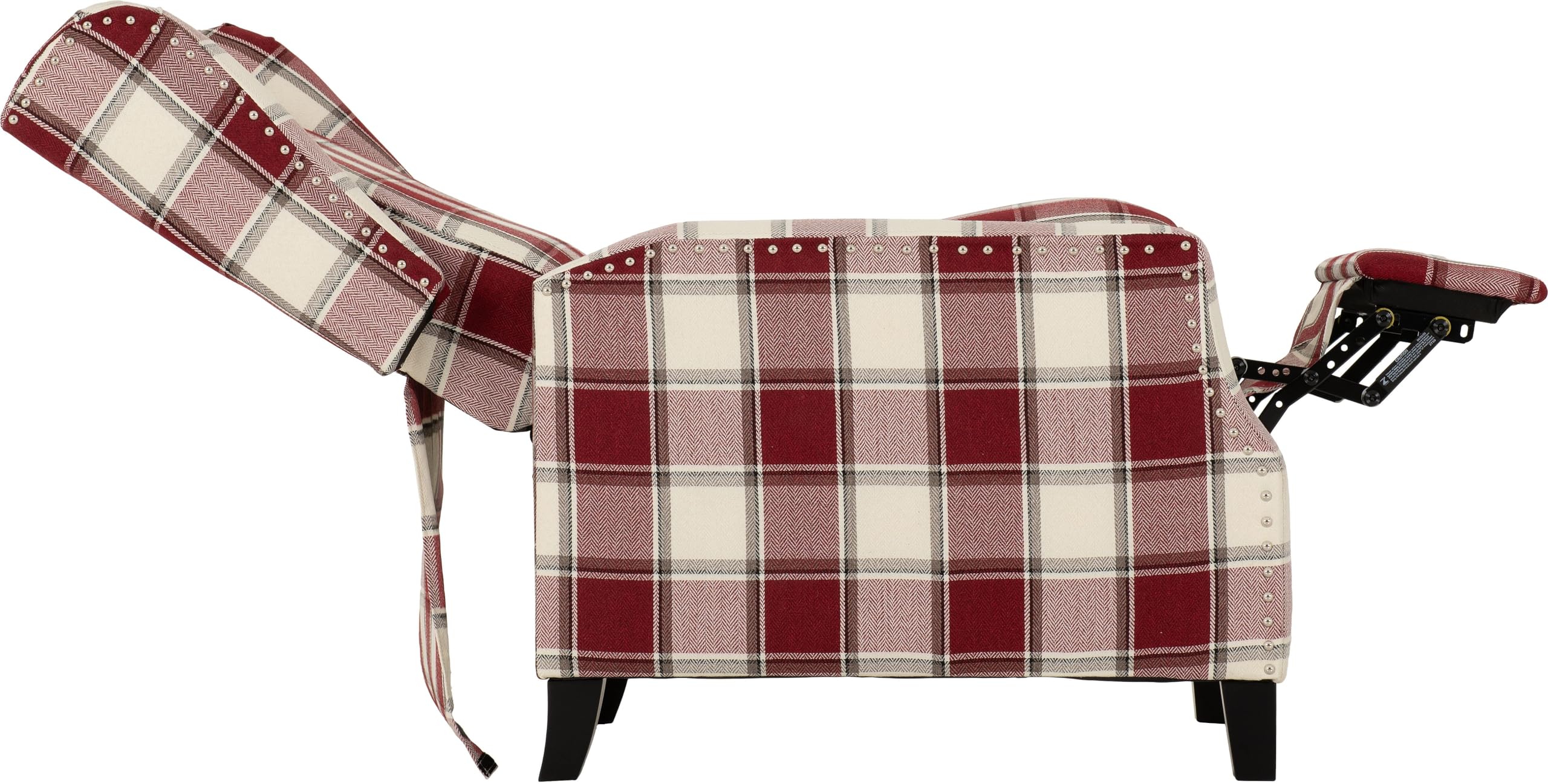 Furniture 321 Seconique Kensington Recliner Chair, Red Tartan Fabric, High Backrest