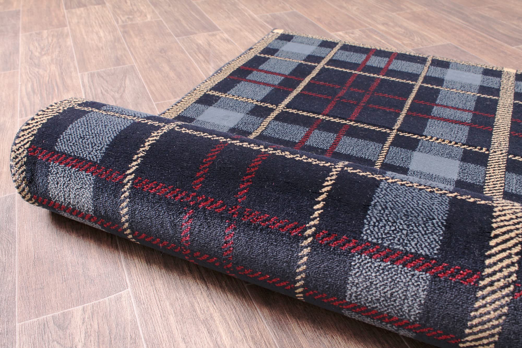 Highland Tartan Rug for Living Room Bedroom Check Quality Rug