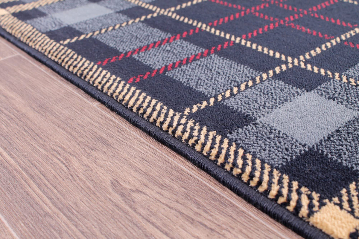 Highland Tartan Rug for Living Room Bedroom Check Quality Rug