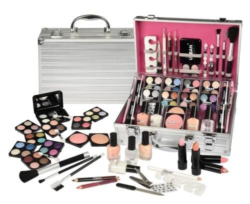 74 PIECE MAKEUP VANITY CASE COSMETIC SET MAKE UP BEAUTY STORAGE BOX GIFT XMAS