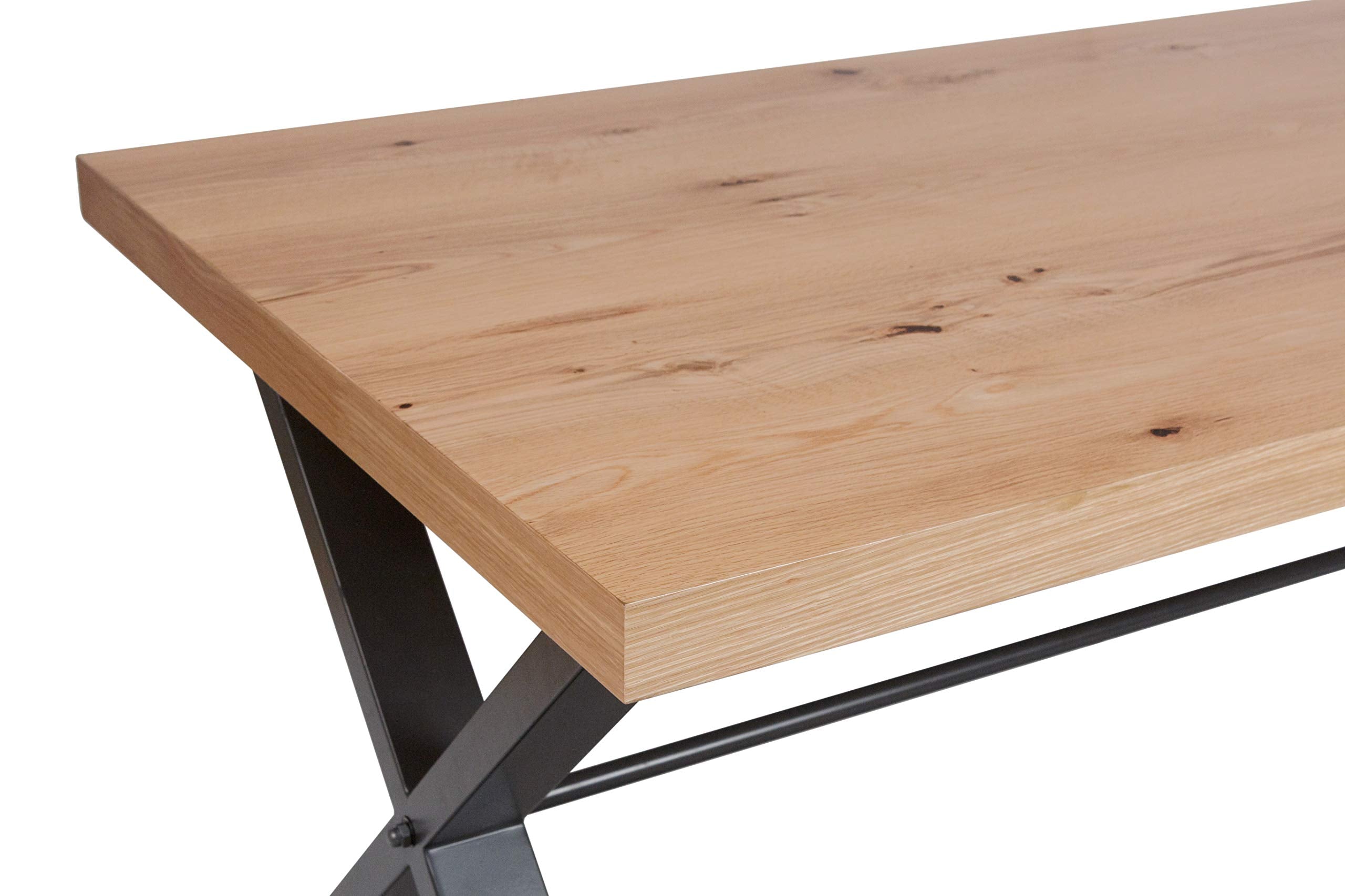 Isambard Dining Table, Wood, Metal, Oak, 1.8 m