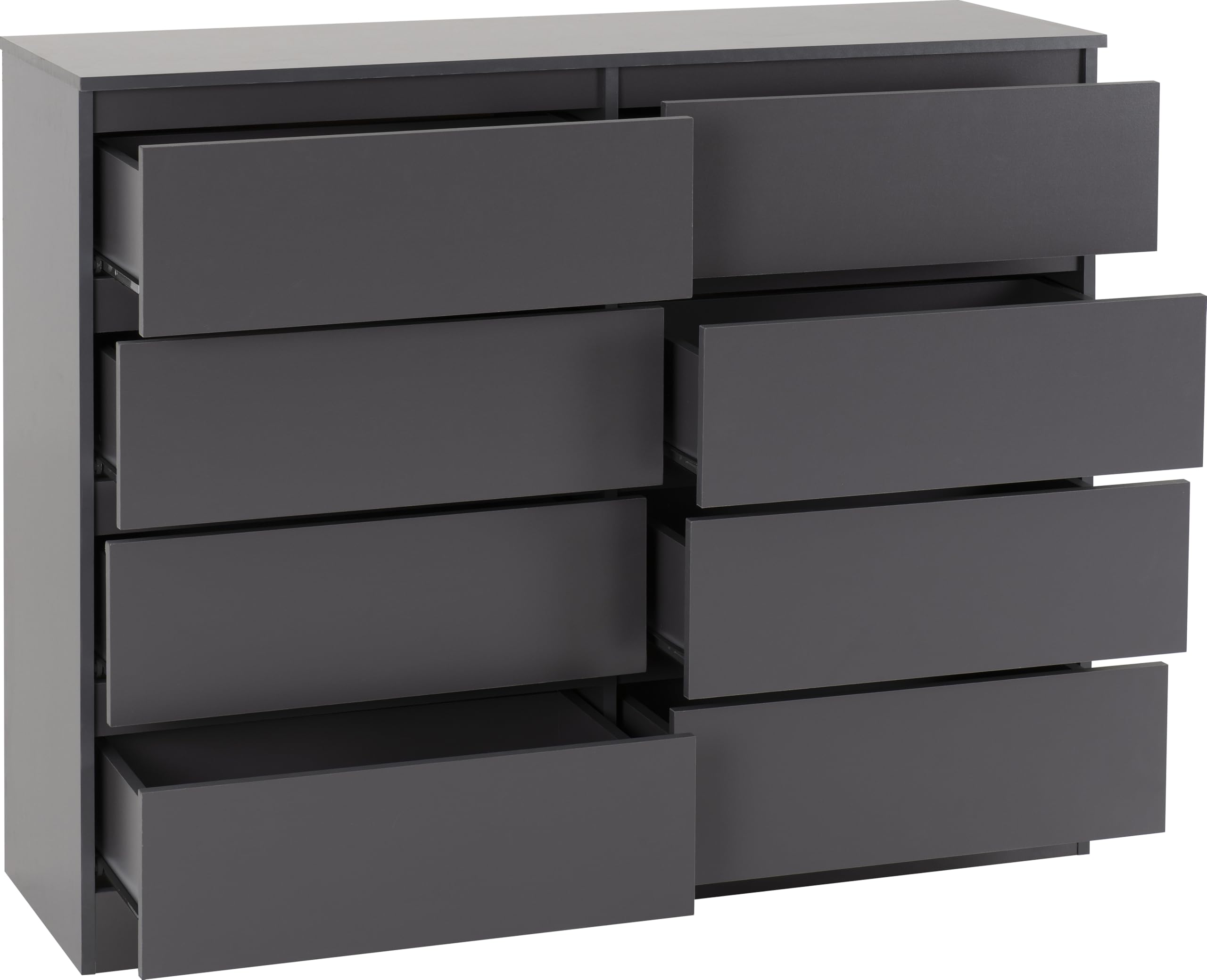 Seconique Malvern 8 Drawer Chest in Grey