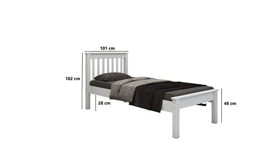Furniture 321 Colorado 3' Bed Grey Low Foot End - No Delivery To Flats