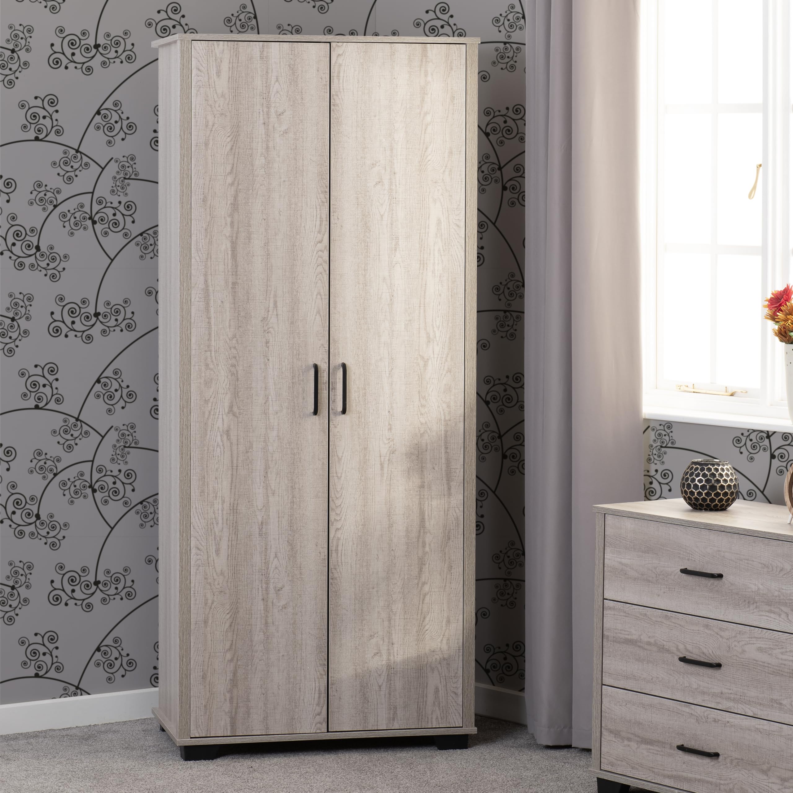 Seconique Oliver 2 Door Wardrobe in Light Oak Effect
