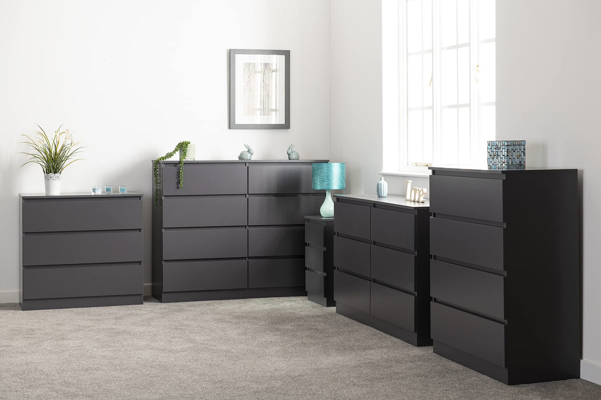 Seconique Malvern 8 Drawer Chest in Grey