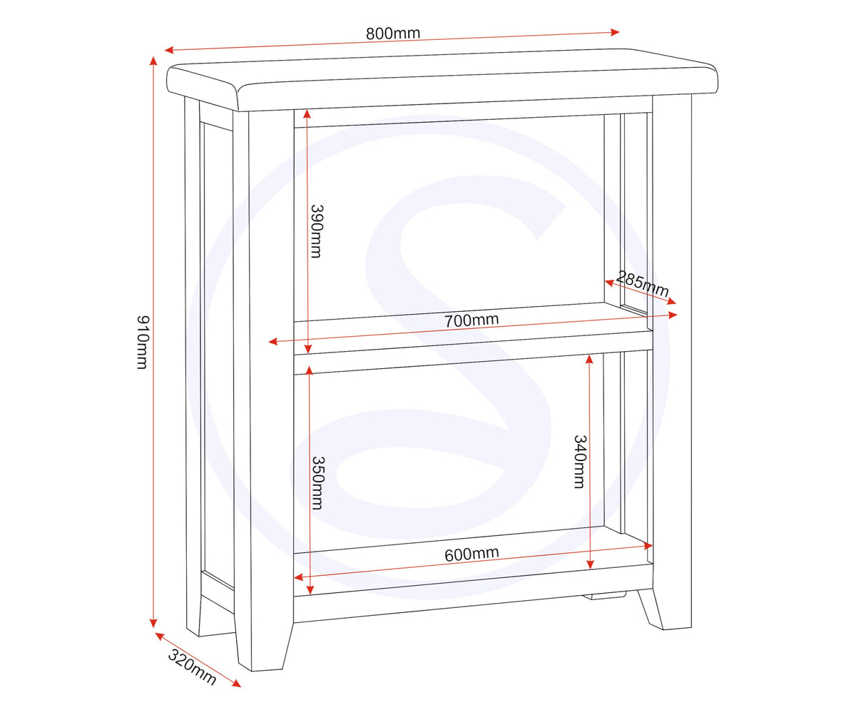 Seconique Windsor Low Bookcase
