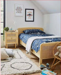 Furniture 321 Noah Rattan Children's Bed Frame - Kids Toddler Single Bed 102.5 x 198.5 cm
