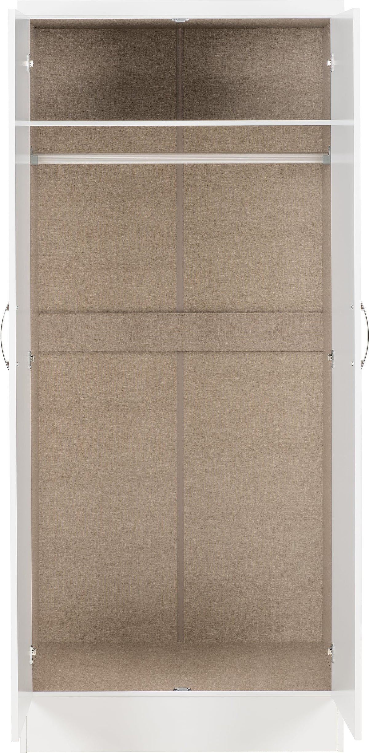 Seconique Nevada 2 Door All Hanging Wardrobe in White Gloss