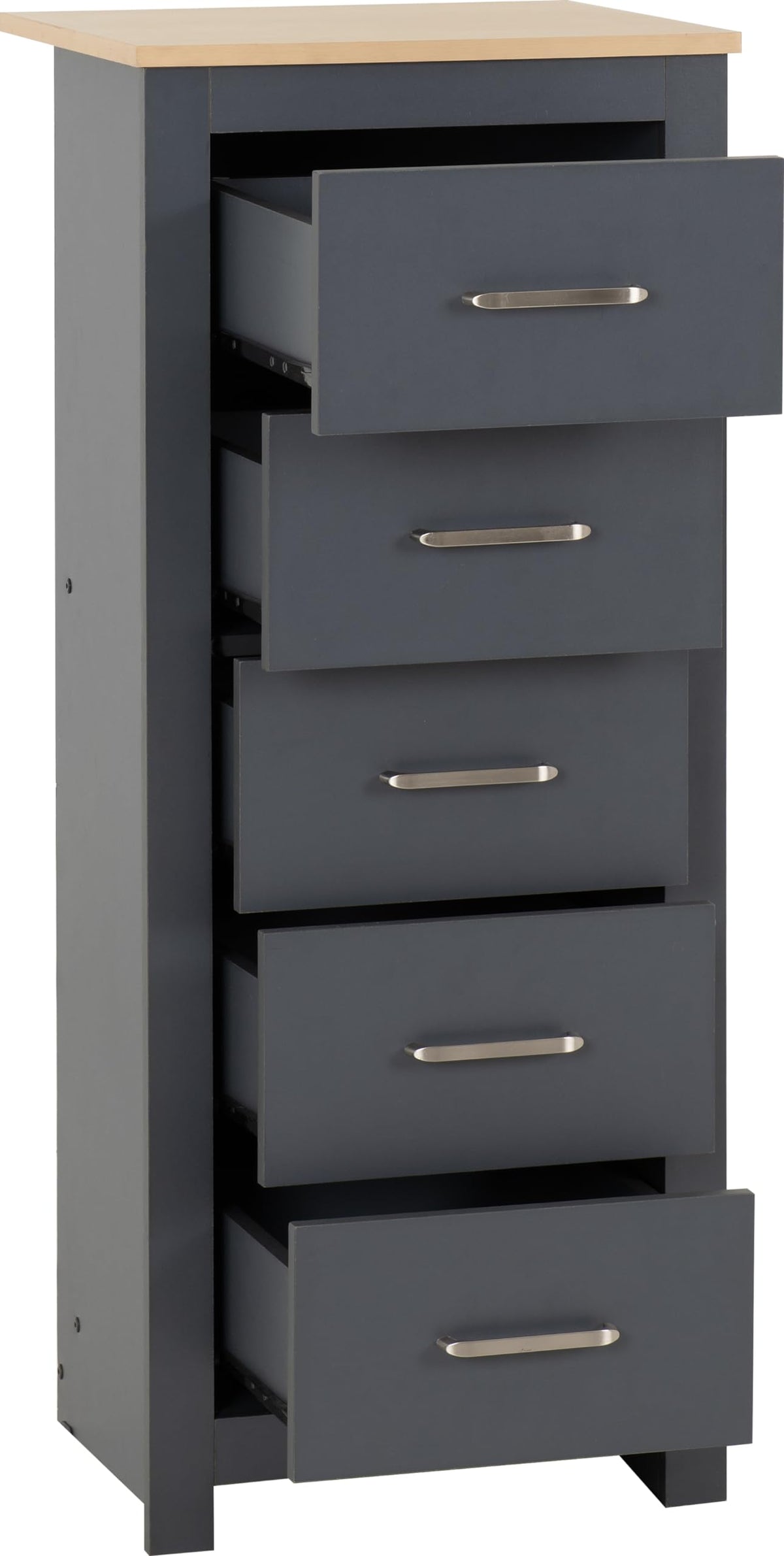 Seconique Portland 5 Drawer Narrow Chest