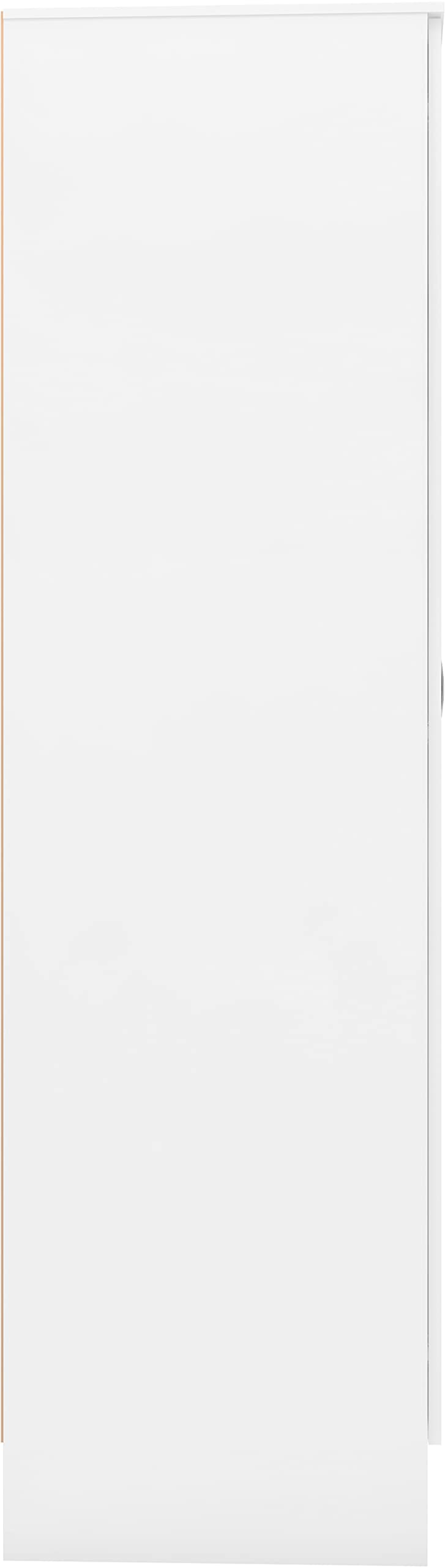Seconique Nevada Mirrored Open Shelf Wardrobe in White Gloss