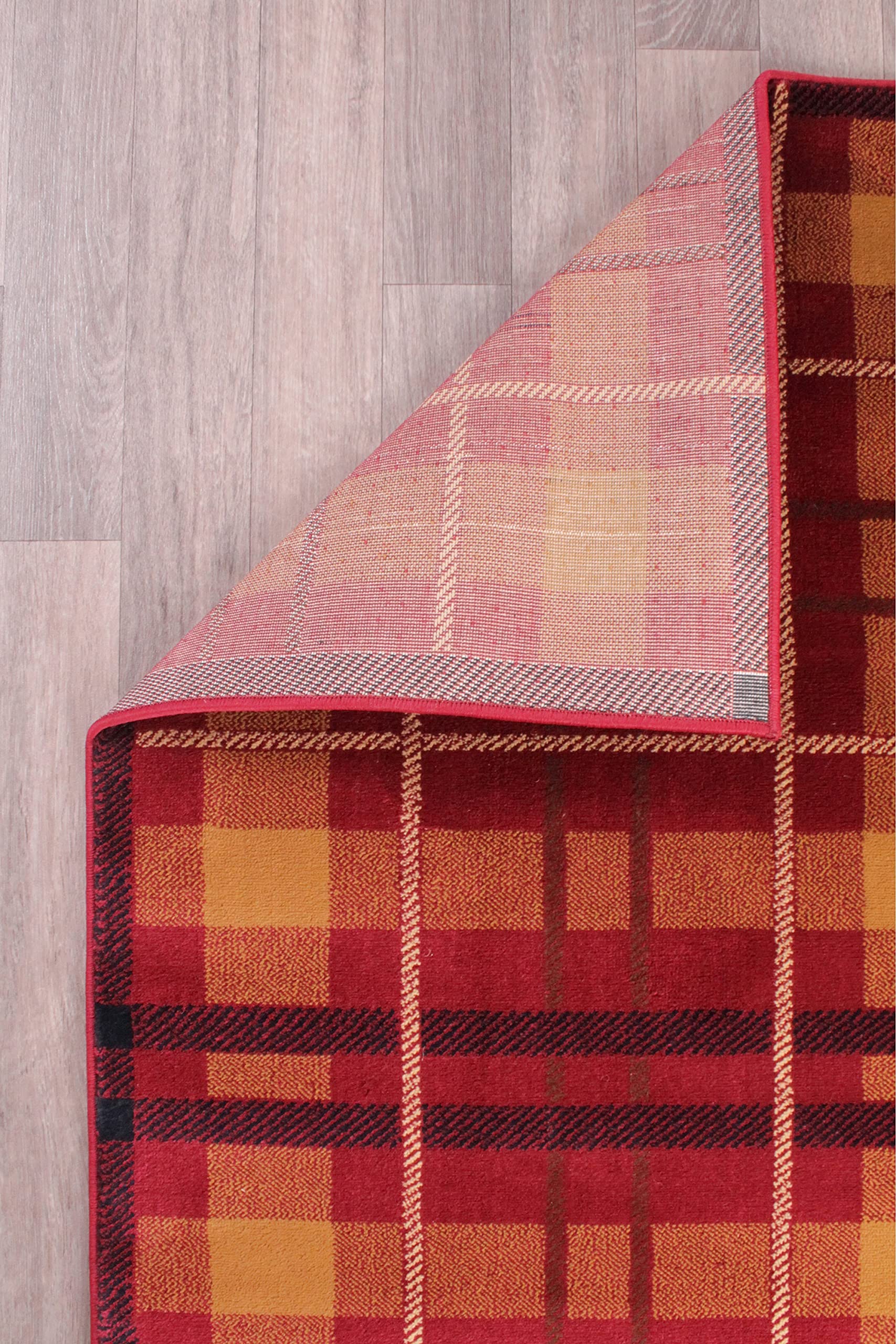 Highland Tartan Rug for Living Room Bedroom Check Quality Rug