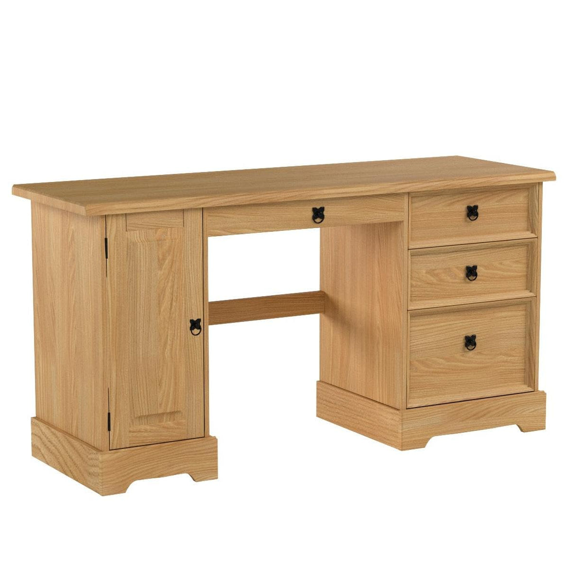 Corona Distressed Waxed Pine Computer Desk Distressed Waxed Pine Finish