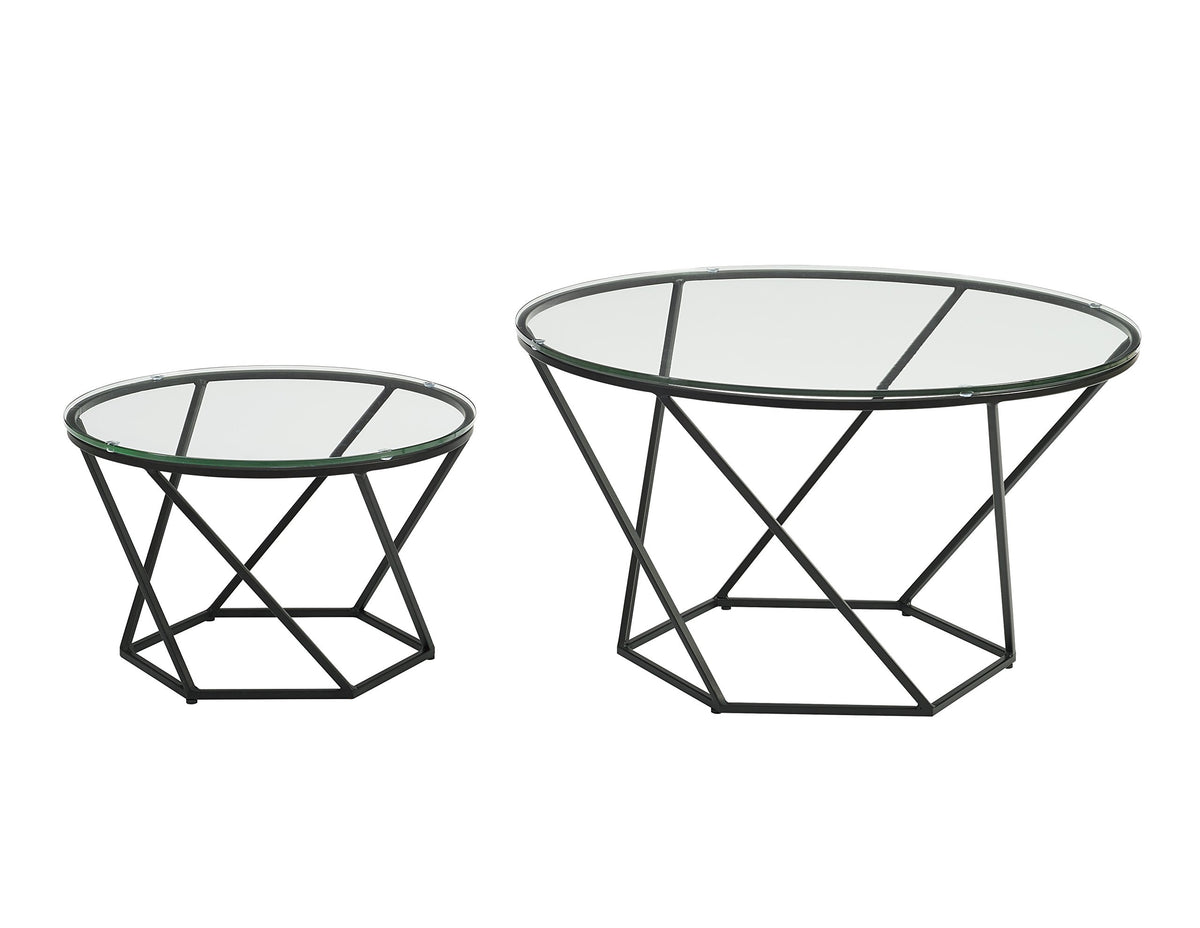 WE Furniture Mid Century Modern Wood Nesting Tables for Living Room Bedroom Home Office