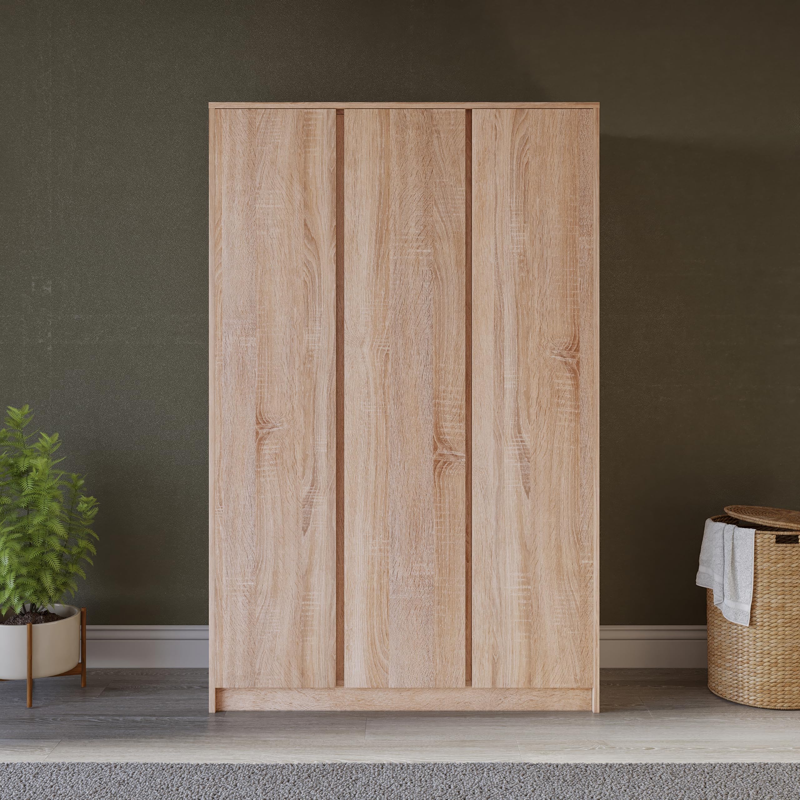 Seconique Malvern 3 Door Wardrobe in Sonoma Oak Effect