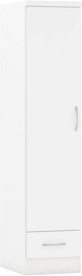 AT T Nevada 1 Door 1 Drawer Wardrobe White Gloss