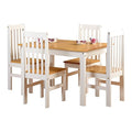 Andover Mills Rectangular Dining Table Set - Sturdy, Pleasant Made from Solid Pine Wood, With 4 Slat Back Chairs