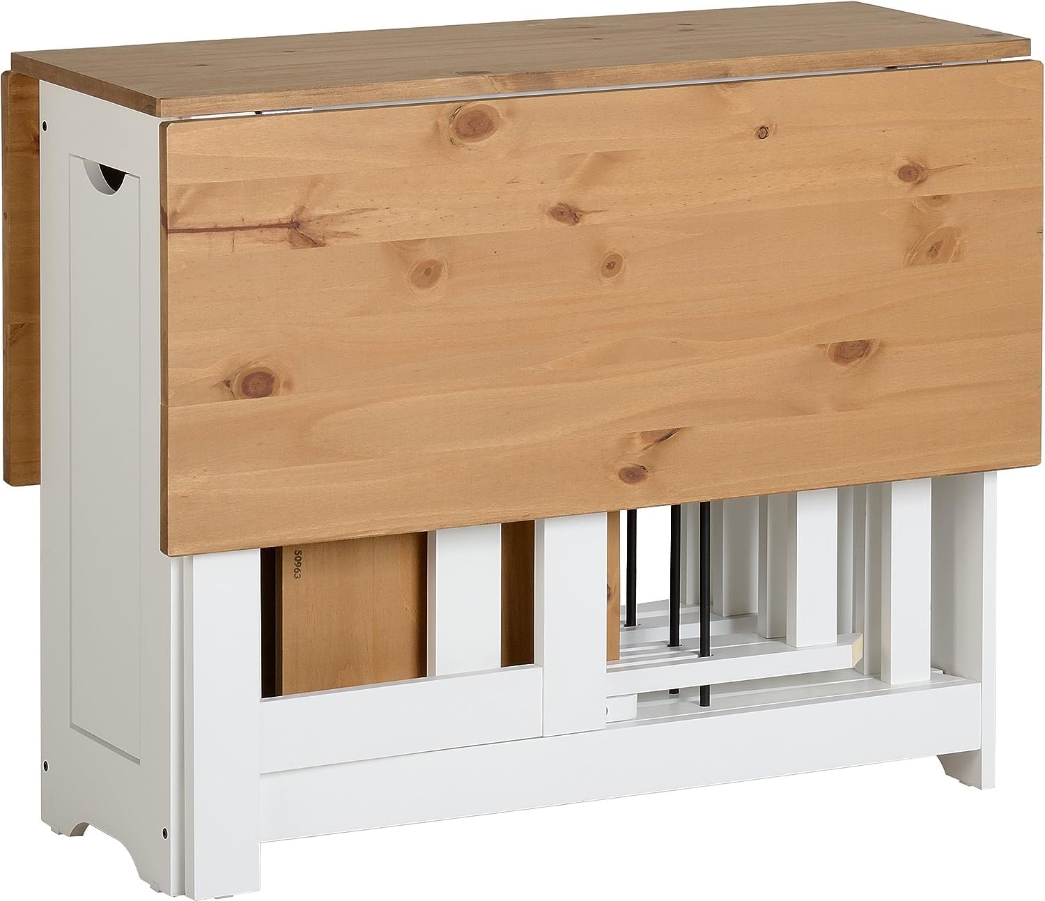 Furniture 321 Santoss Butterfly Dining Set in White/Distressed Waxed Pine