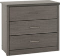 A T Seconique Lisbon 3 Drawer Chest in Black Wood Grain
