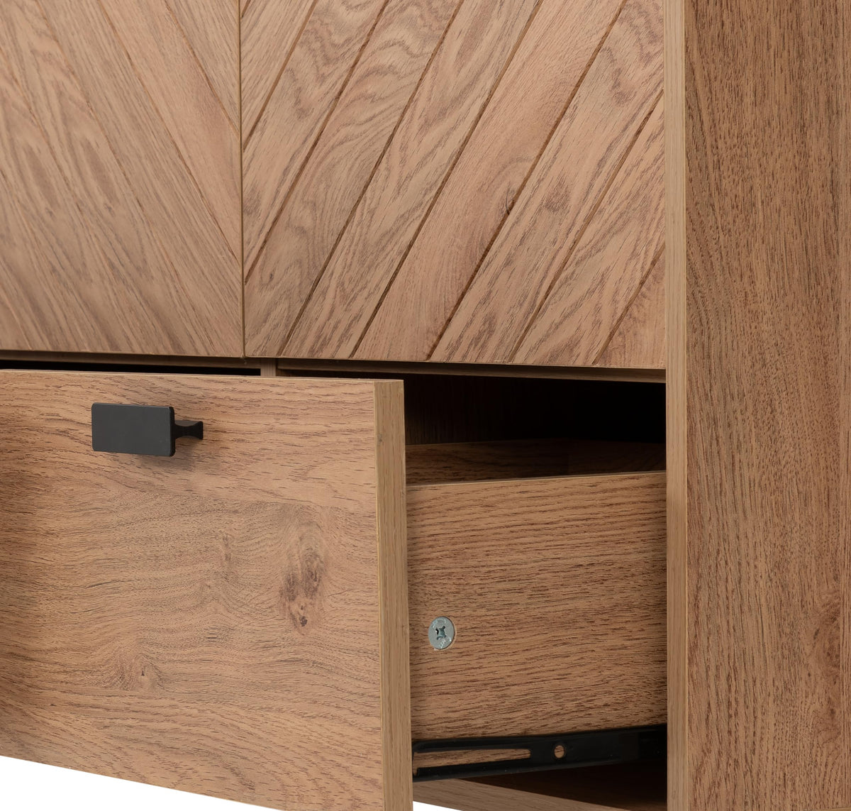Seconique Leon 3 Door 2 Drawer Wardrobe in Medium Oak Effect
