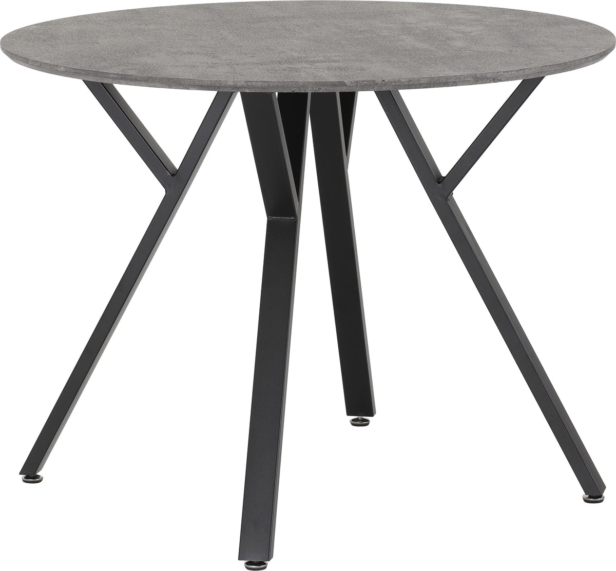 Seconique Athens Round Dining Set with 4 Chairs in Concrete Effect