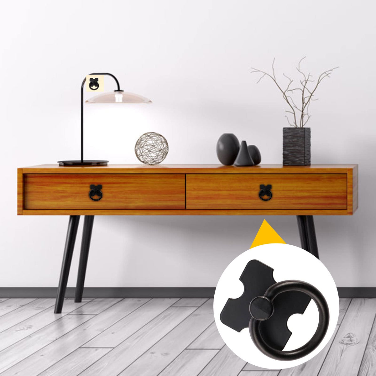 LQKYWNA 8 PCS Black Drawer Handles, Vintage Drawer Knobs Pulls Handles with Mounting Screws, Black Knobs for Cupboards
