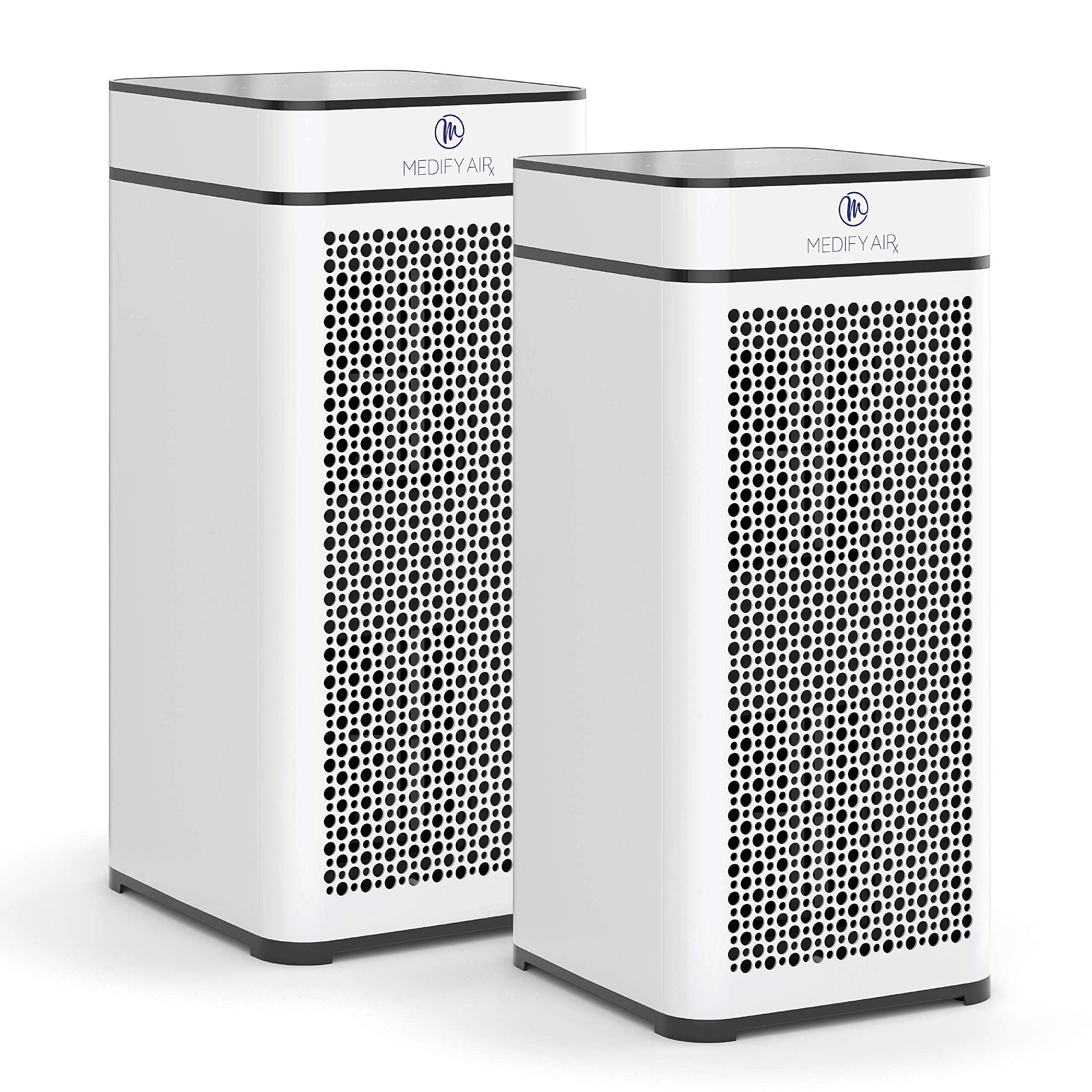 Medify Air MA-40-W2 V2.0 Air Purifier with H13 HEPA filter - a higher grade of HEPA for 840 Sq. Ft. Air Purifier, 99.9% | Modern Design - White (2-Pack)