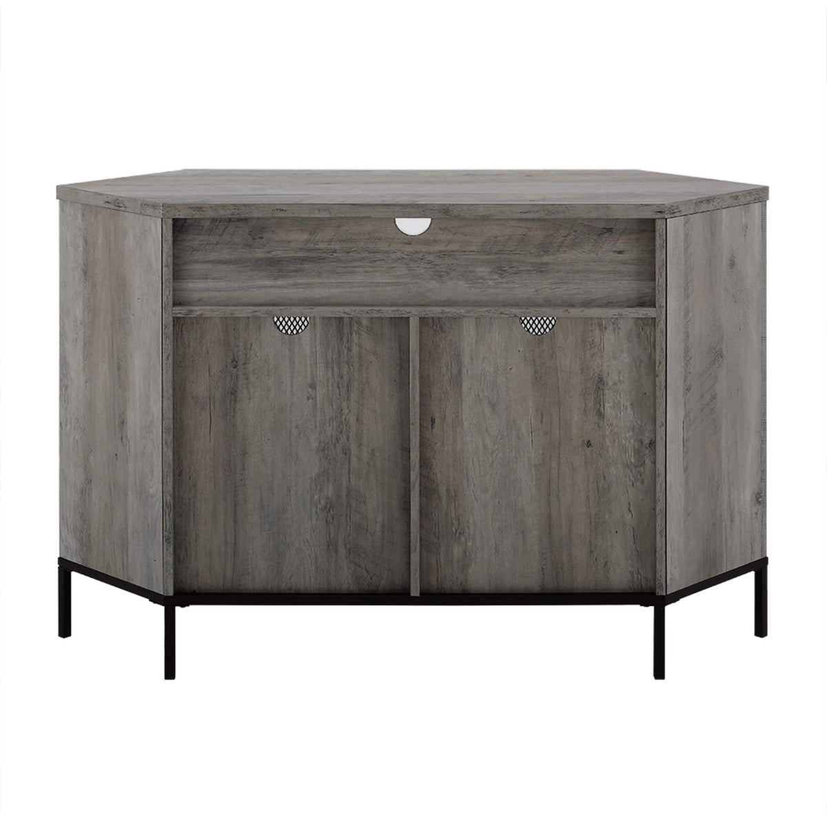 WE Furniture 48" Industrial Mesh Door Corner TV Console