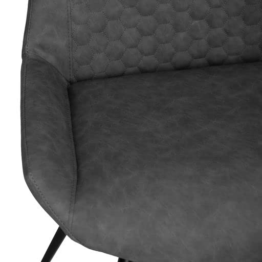 The Furniture Outlet Industrial Grey Honeycomb Pattern Dining Chair