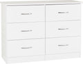 Nevada Chest Of Drawers 6 Drawer With Metal Handle Storage Unit