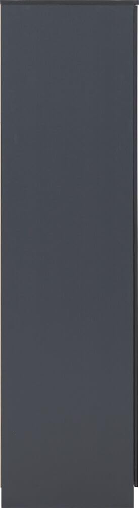 Furniture 321 Dakota 3 Door 2 Drawer Mirrored Wardrobe with Hanging Rail | Dark Grey & White | Bedroom Storage
