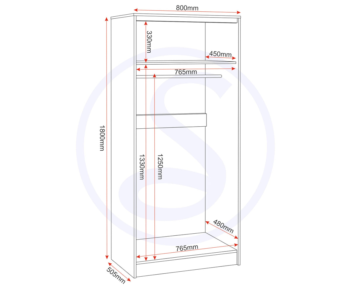 Seconique Malvern 2 Door Wardrobe in White