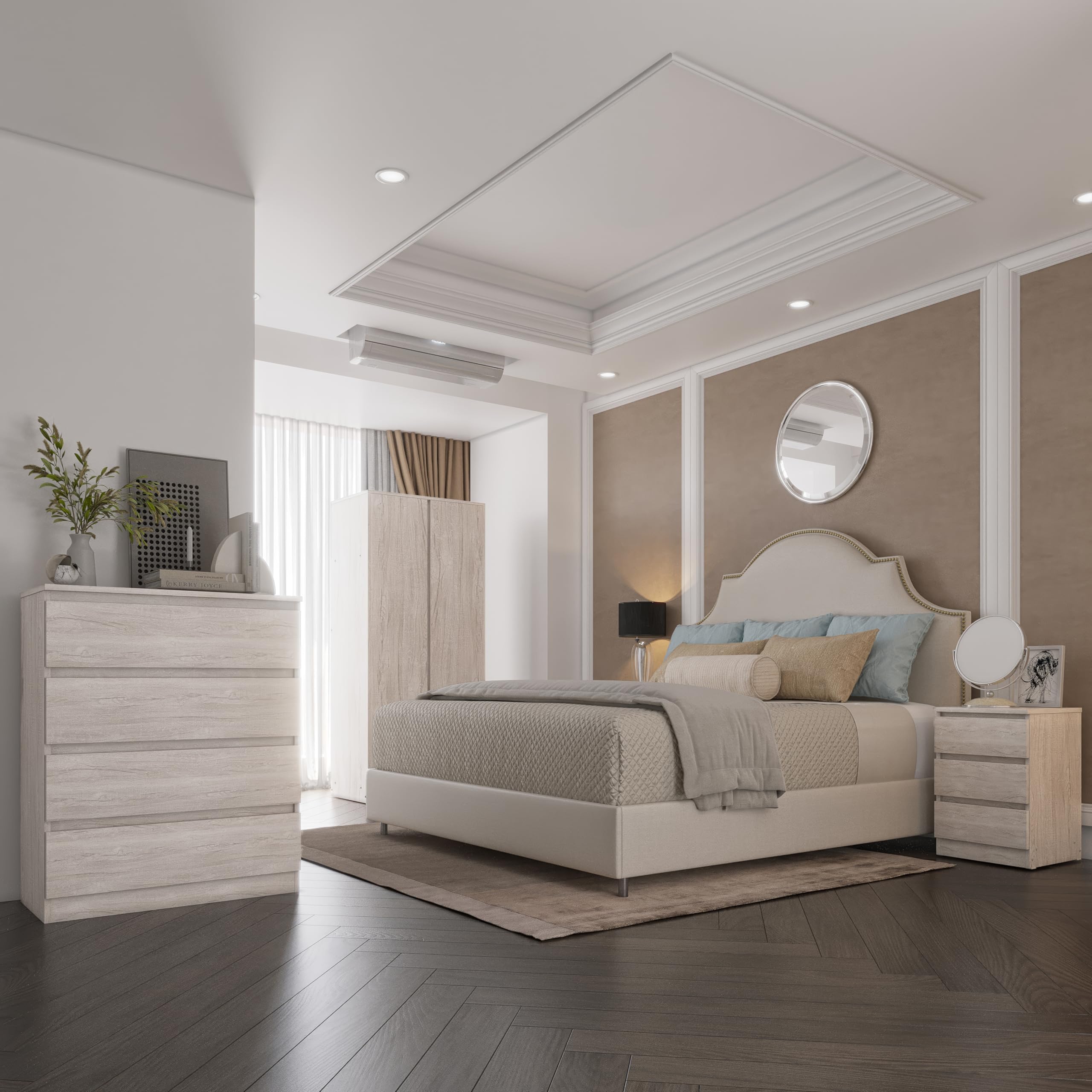 Seconique Bedroom Set, Engineered Wood, Urban Snow, W 800mm x D 505mm x H 1800mm