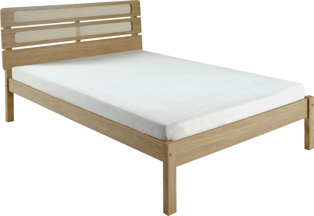 Seconique Monaco 4'6" Bed High Foot End in Grey/Oak Effect Double Bed