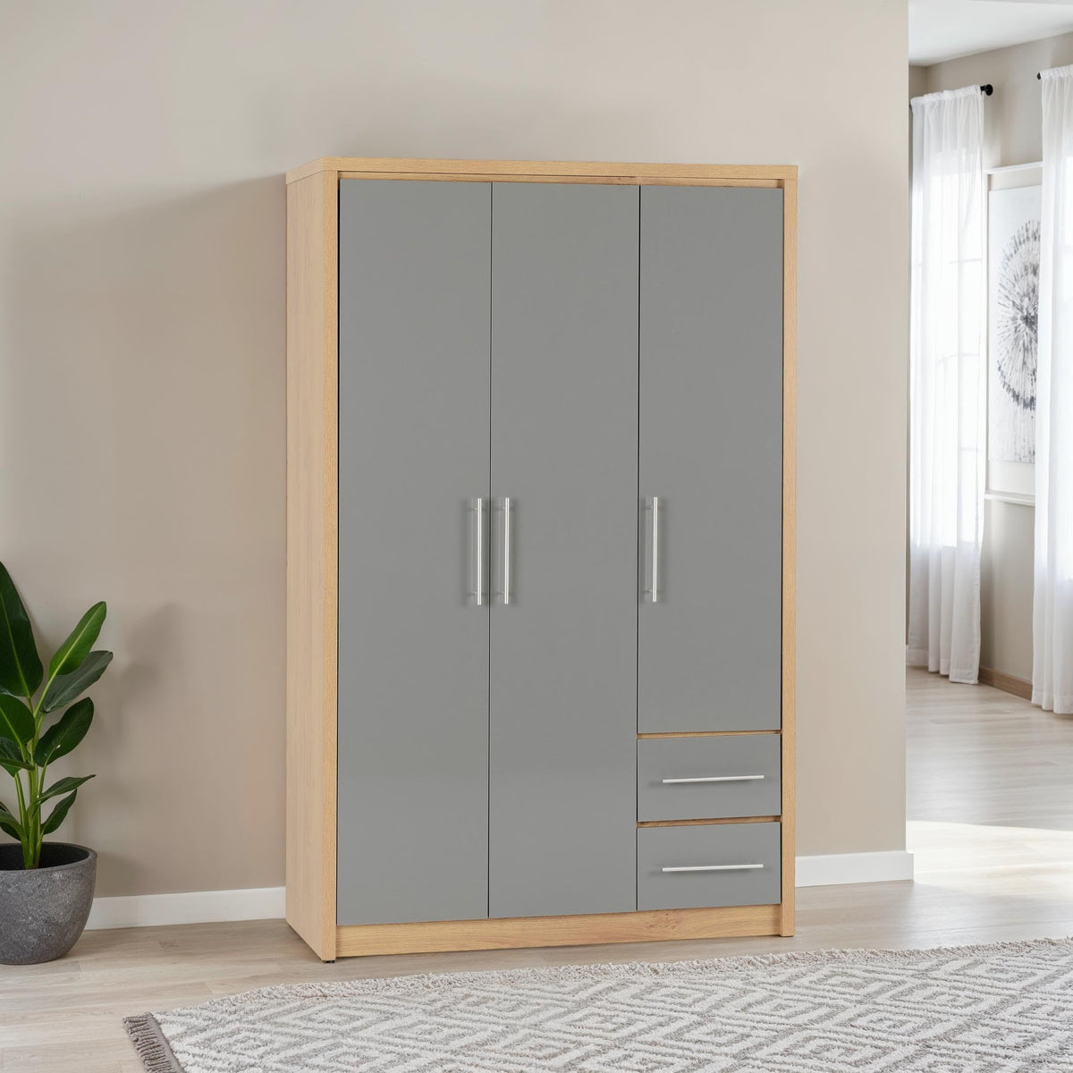 Seconique Seville 2 Door 1 Drawer Wardrobe