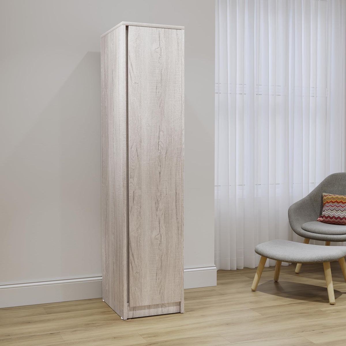 Seconique Malvern 1 Door Wardrobe in Urban Snow