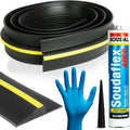 FDD4U Garage Door Floor Threshold Weather Seal - 8 Foot, Heavy Duty, Garage Door Draught Excluder w/Yellow Stripe - Perfect Airtight Weather Seal - External Door Threshold Strip (18mm H x 85mm W)