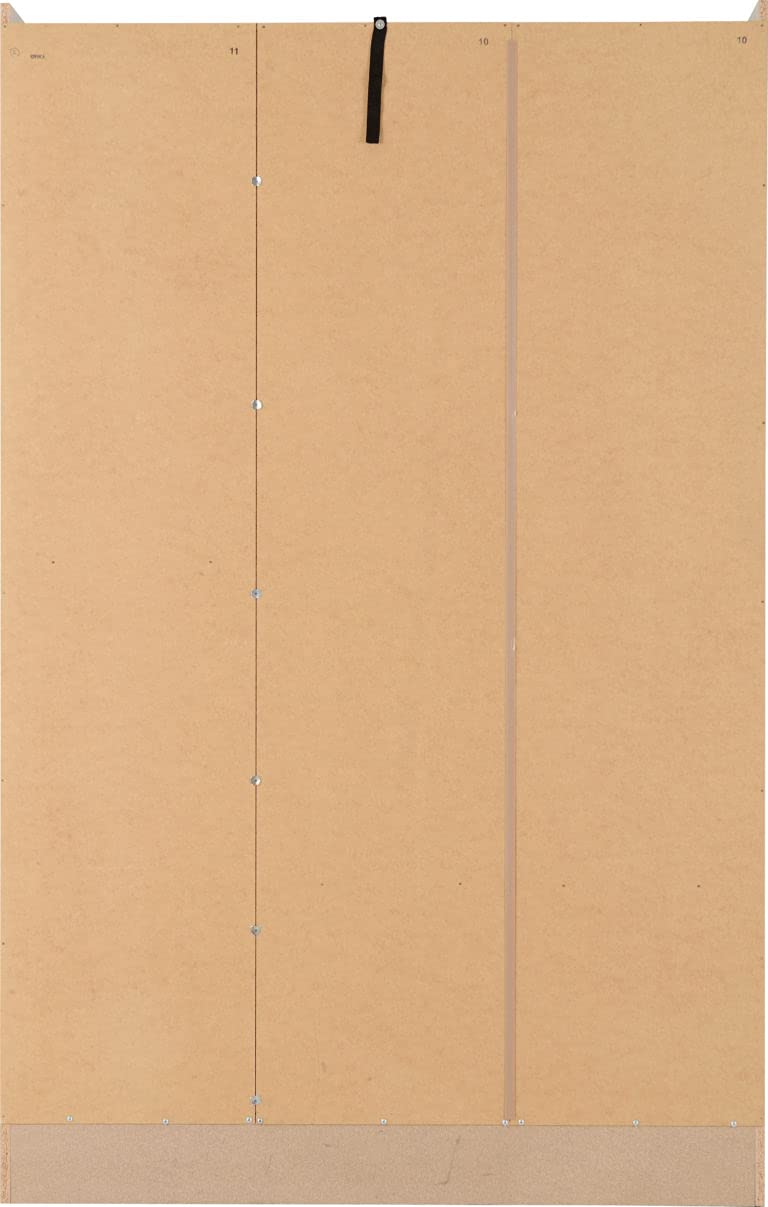 Furniture 321 Nevada 3 Door 2 Drawer Mirrored Wardrobe Grey Gloss, Light Oak Effect Veneer (No Delivery To Flats)