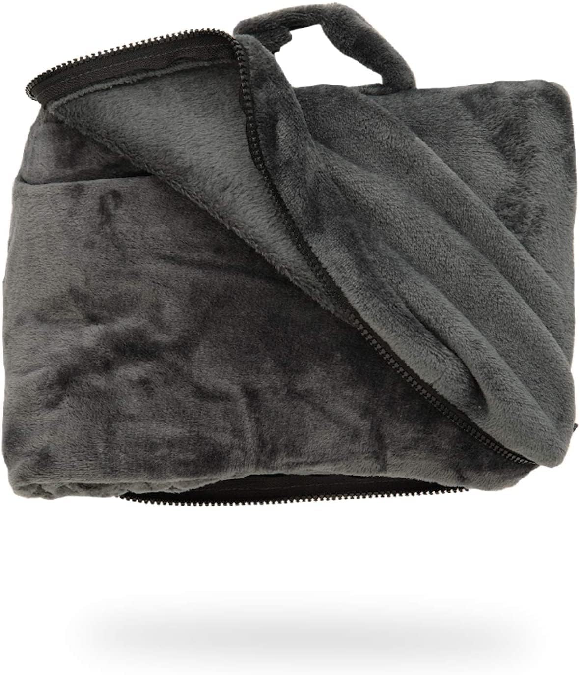 Cabeau Fold'n Go Blanket 2-in-1 Travel Blanket for Carrying with You, charcoal, 80 x 150 cm