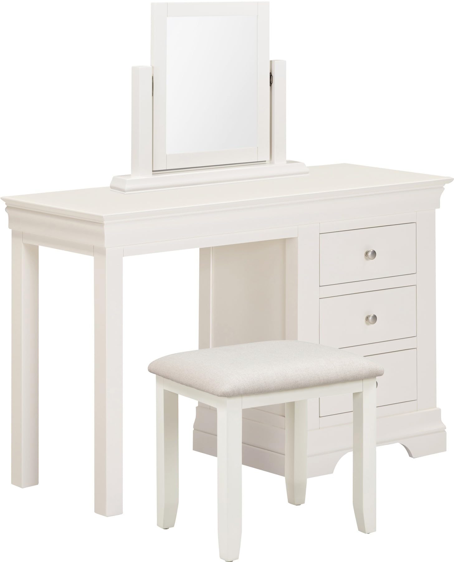Furniture 321 Bordeaux 3 Drawer Dressing Table, 115x44.5x76cm, French-Inspired Traditional Style, Fully Assembled