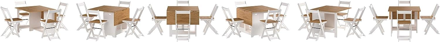 Furniture 321 Santoss Butterfly Dining Set in White/Distressed Waxed Pine