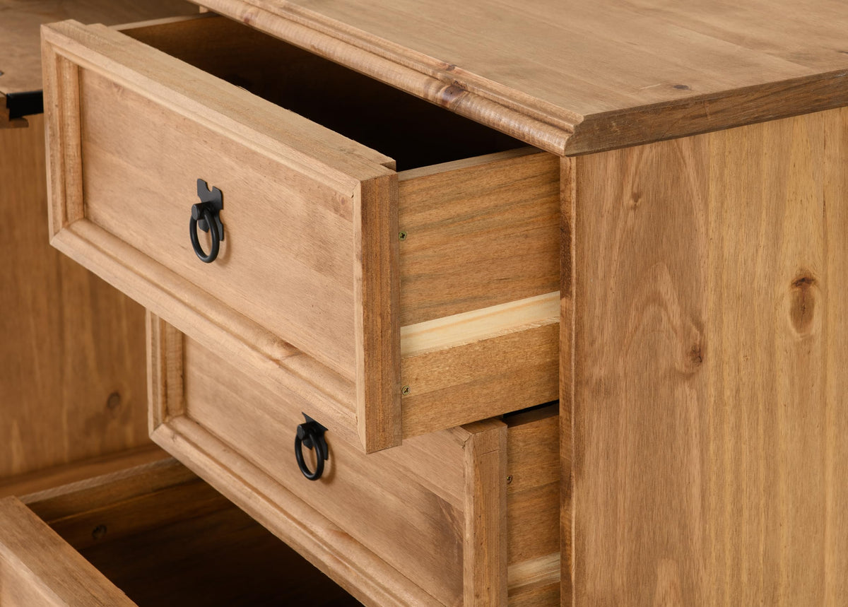 Seconique Corona Computer Desk in Distressed Waxed Pine