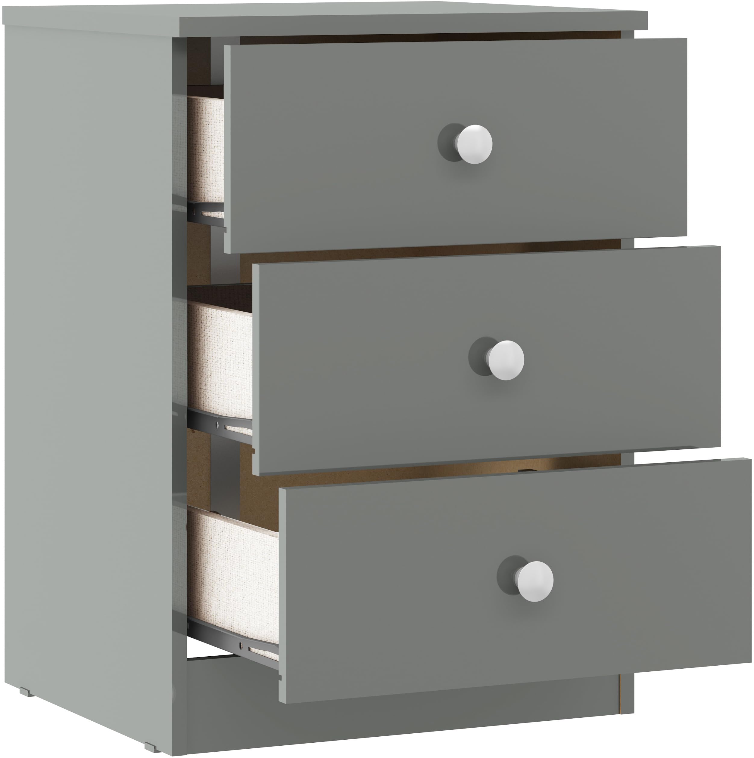 Seconique Denver Bedside in Grey Gloss